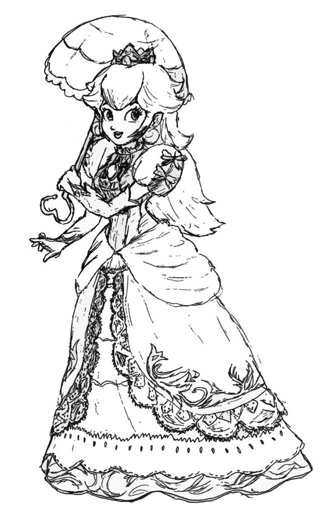 Peach Princess Coloring Pages