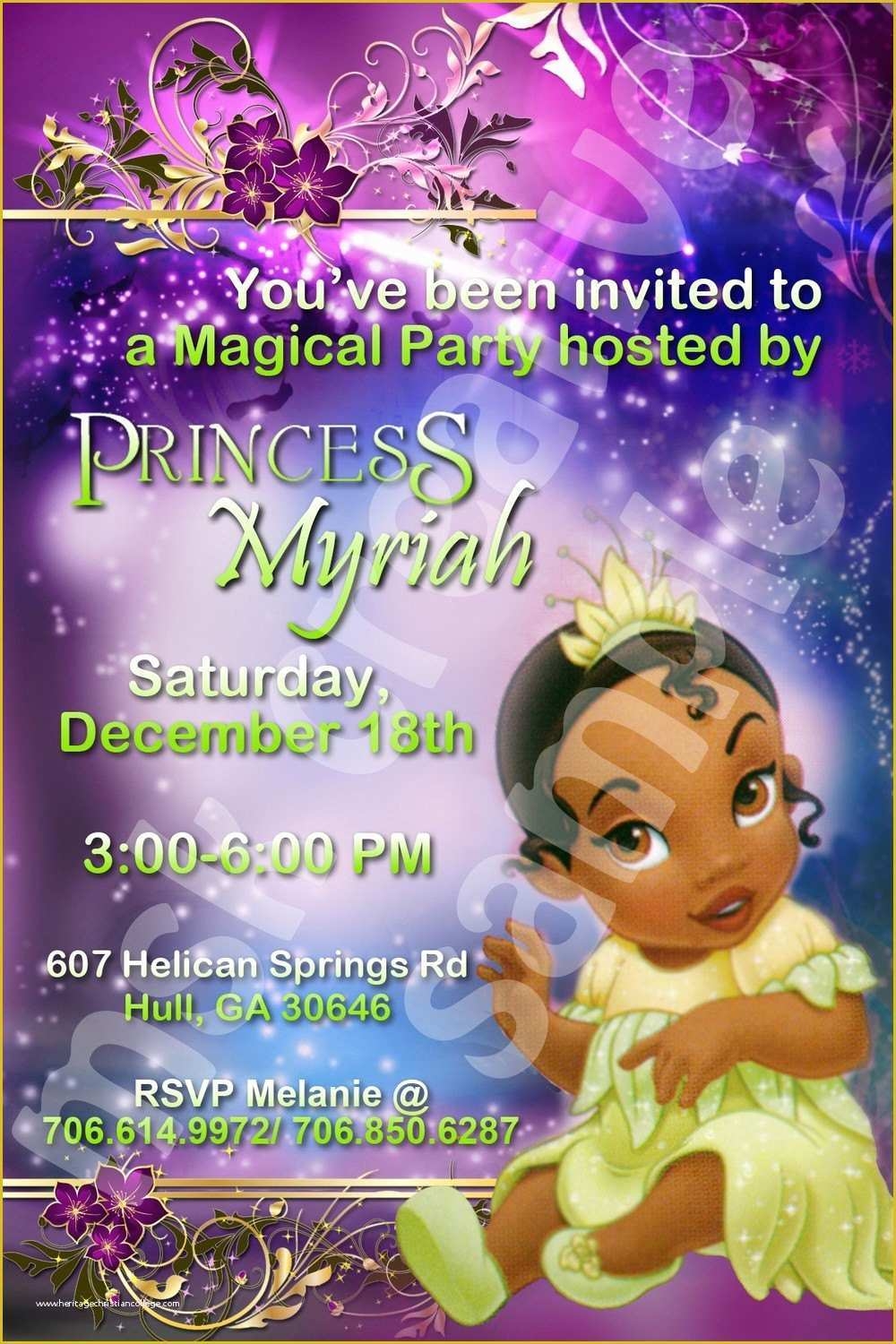 Free Princess Tiana Invitation Template Of Princess Tiana Party 
