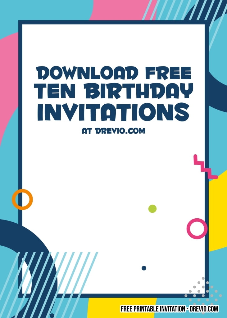printable 10th birthday invitation templates free