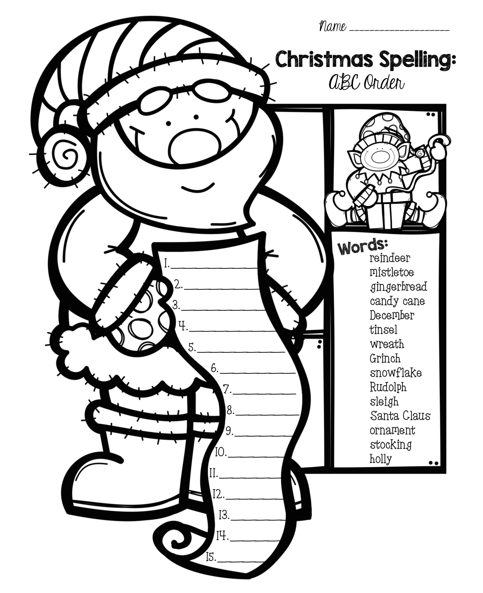 free printable christmas worksheets for 1st grade