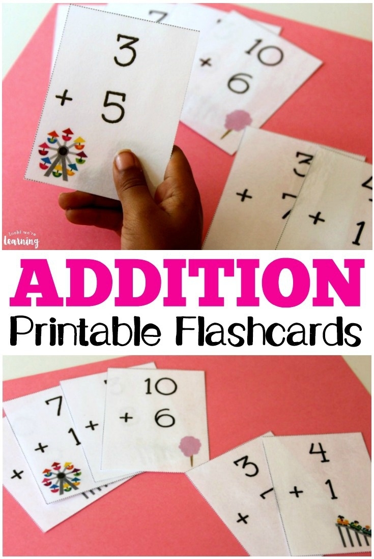 addition fact flash cards printable