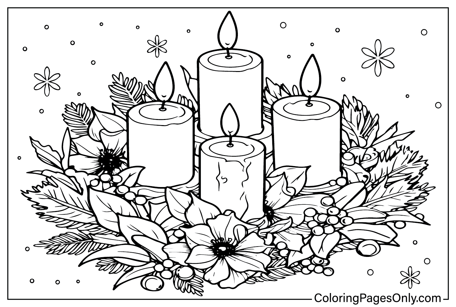 Free Printable Advent Wreath Coloring Page Free Printable Coloring Pages