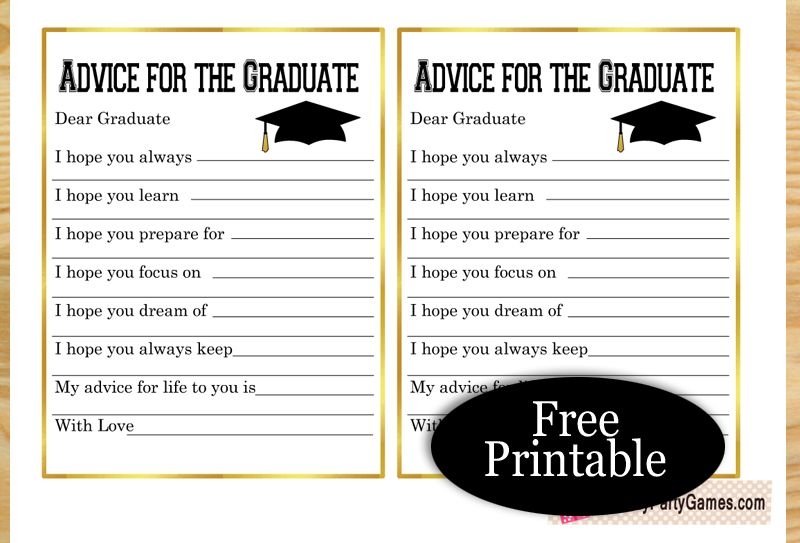 Free Printable Advice Cards For The Graduate Advice For The Graduate 