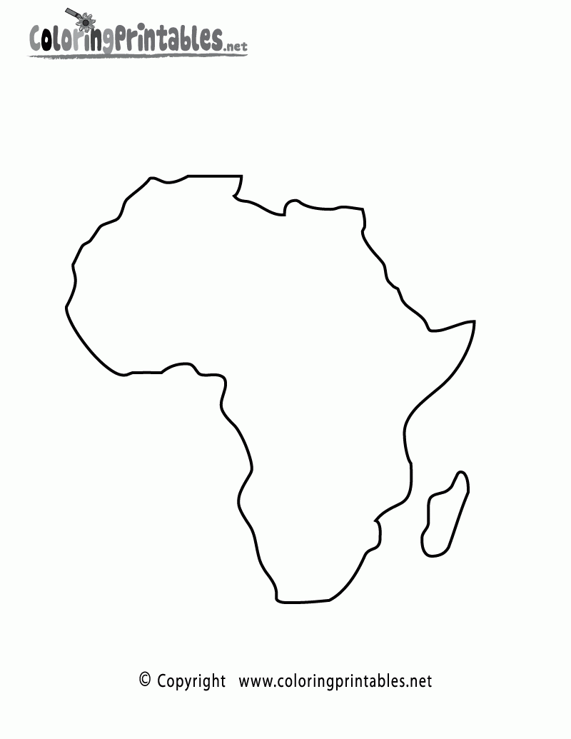 Free Printable Africa Map Coloring Page
