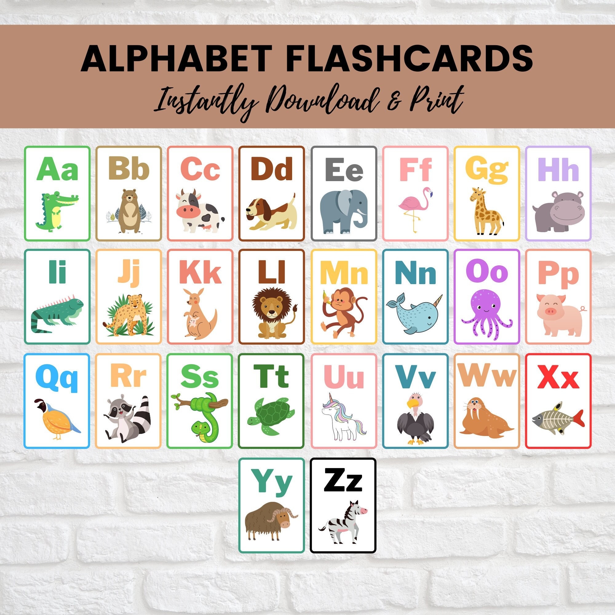 Free Printable Alphabet Animal Flash Cards Download Free Printable