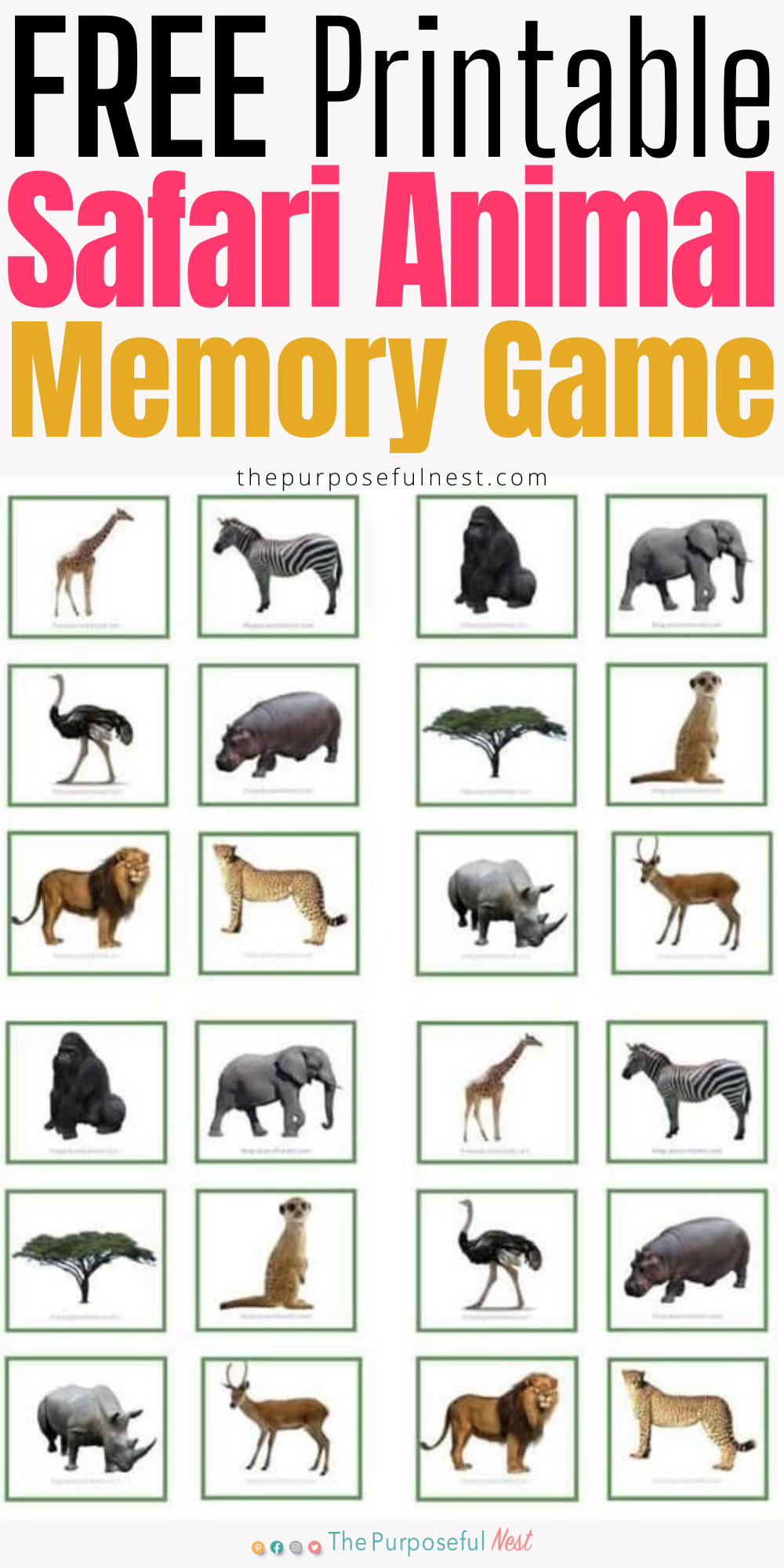 Free Printable Animal Matching Cards Artofit