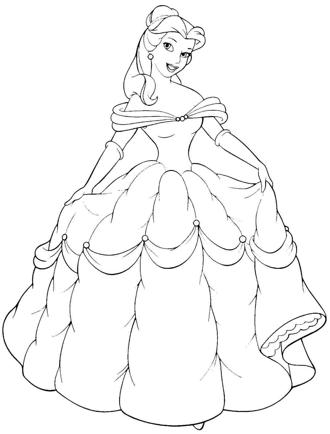 belle coloring pages free