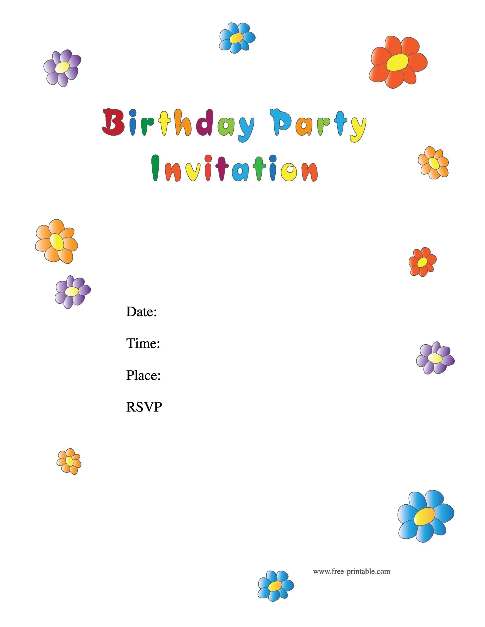 photo birthday invitation templates free download