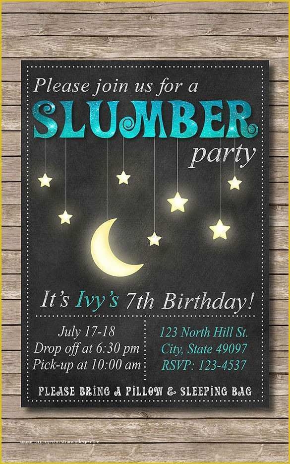 sleepover birthday invitation templates free