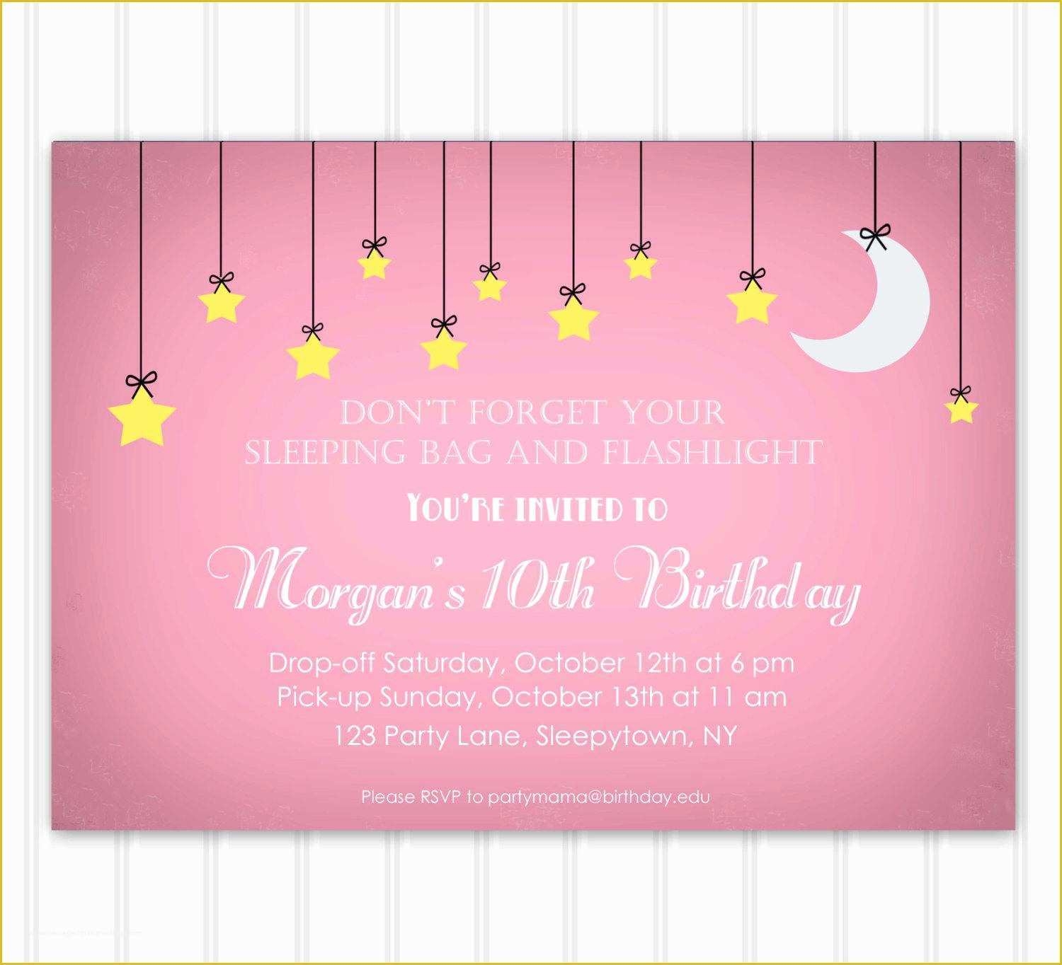 Free Printable Birthday Sleepover Invitation Templates Of 13 Creative 