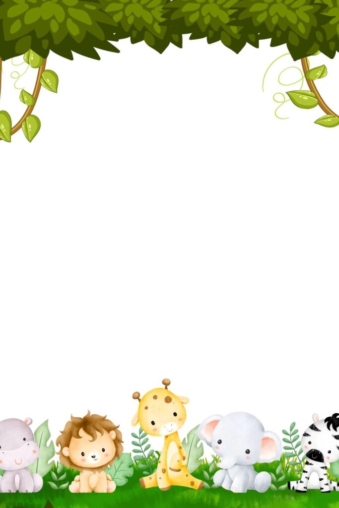 Free Printable Blank Safari Invitation Templates PDF Included 