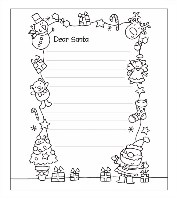 Free Printable Blank Santa Letter Template Printable Templates