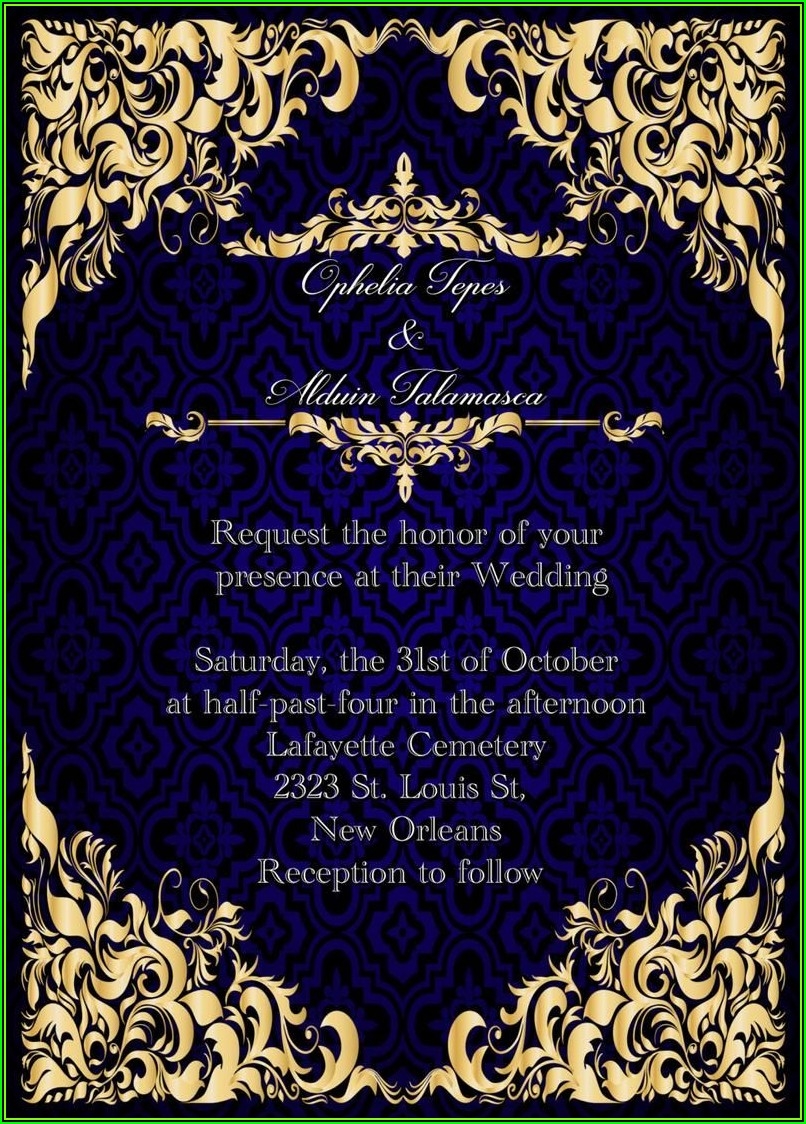 royal blue wedding invitation templates free download