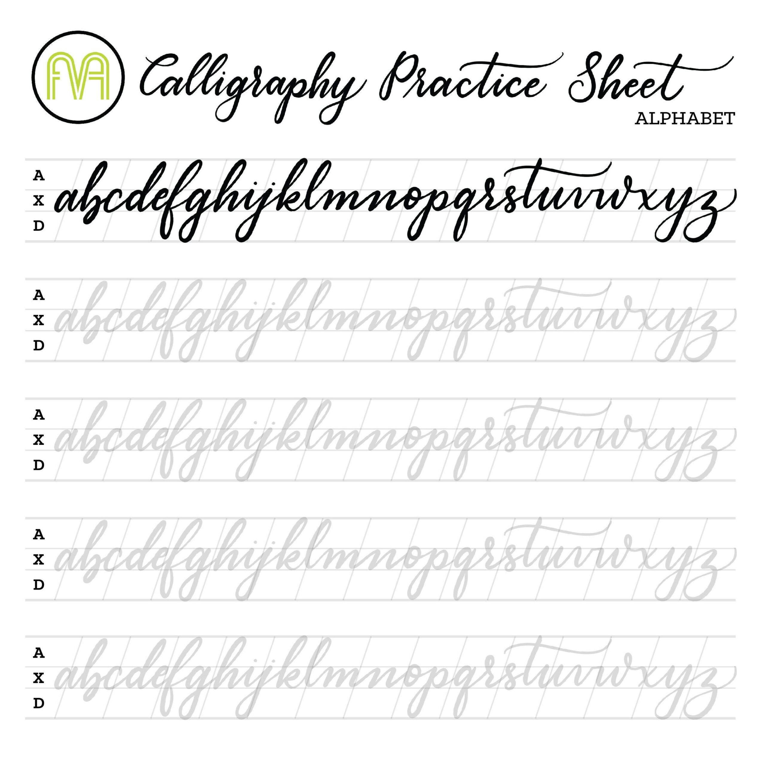worksheet calligraphy pdf