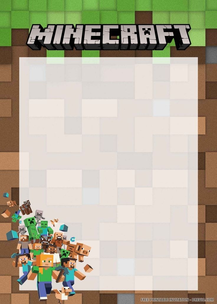 printable minecraft invitation template