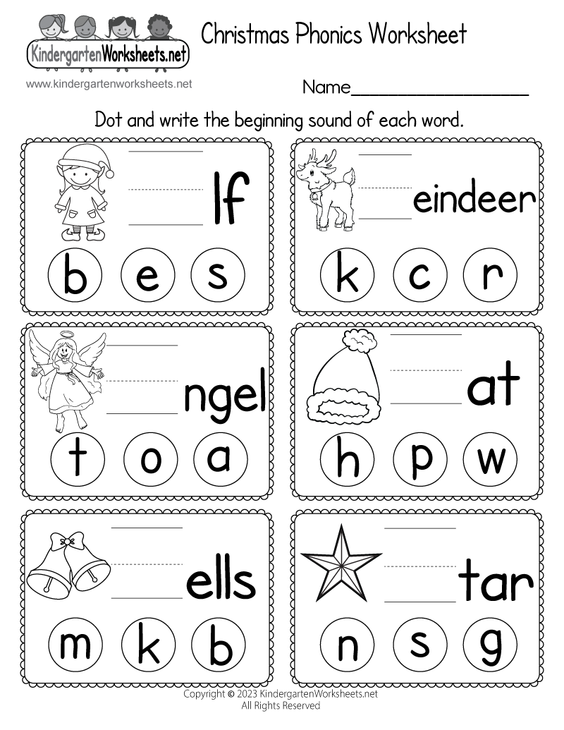 worksheet christmas kindergarten