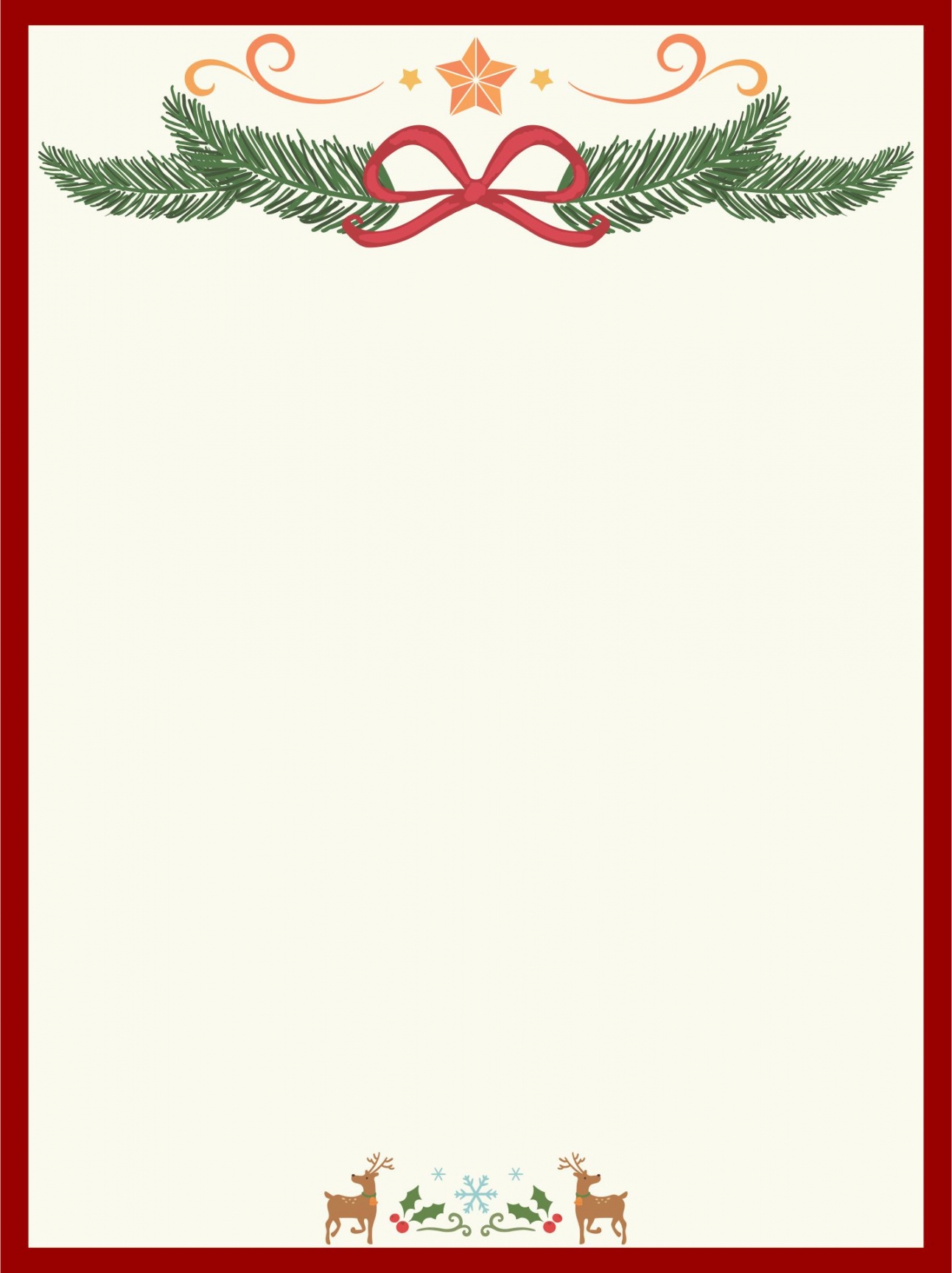 free printable christmas stationery template