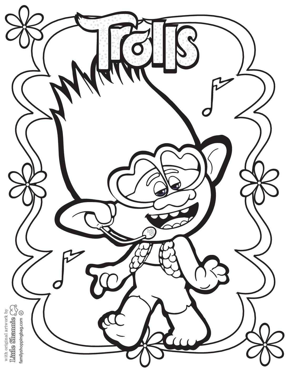 trolls free printable coloring pages