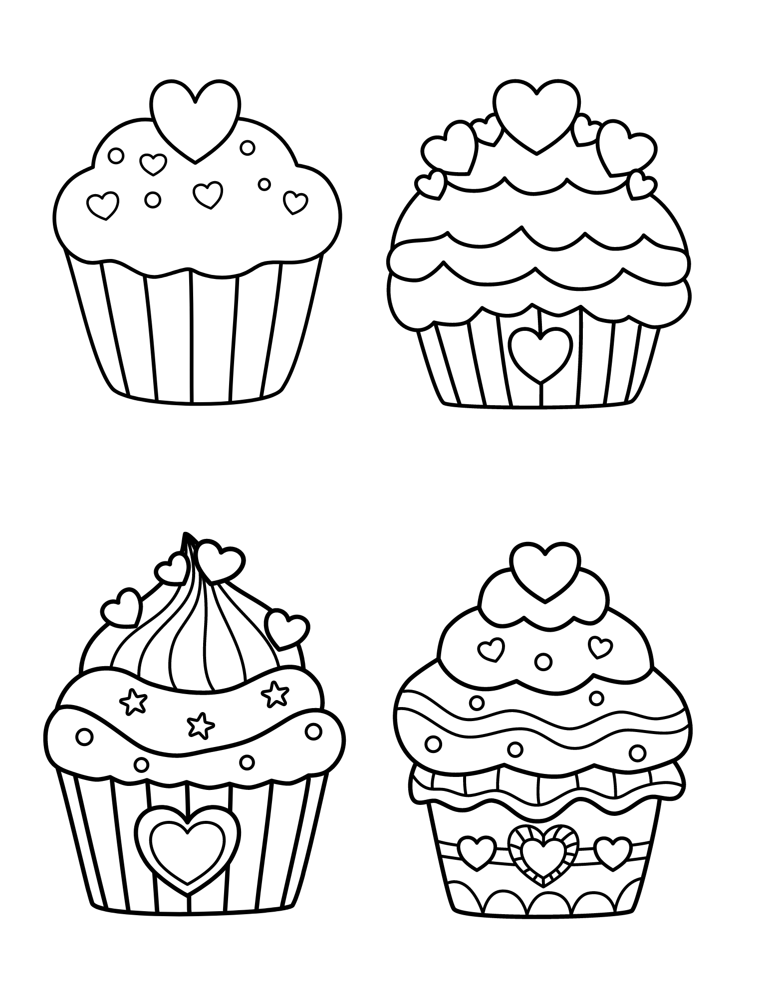 free cupcake coloring pages printable