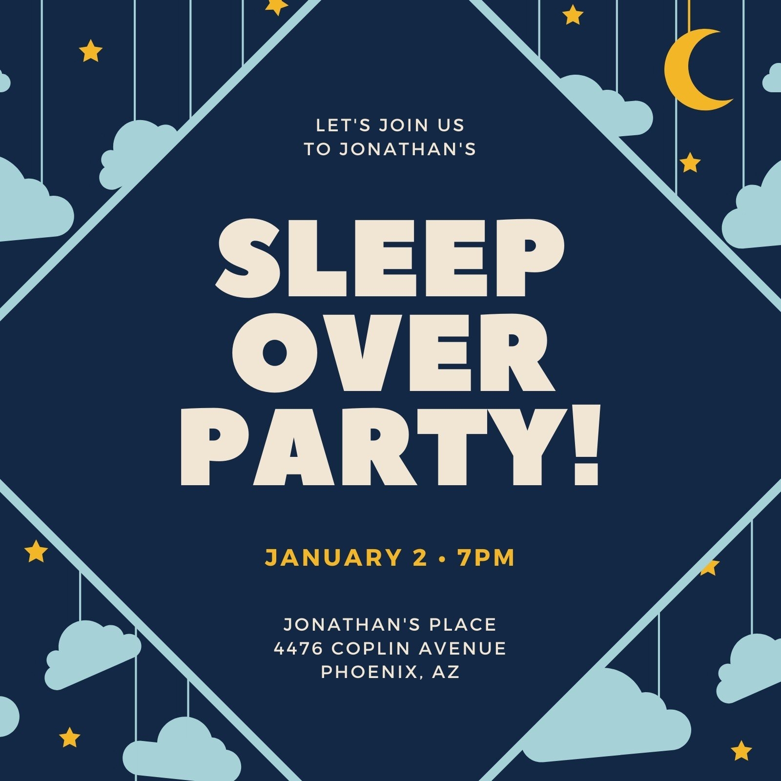 Free Printable Customizable Sleepover Invitation Templates Canva