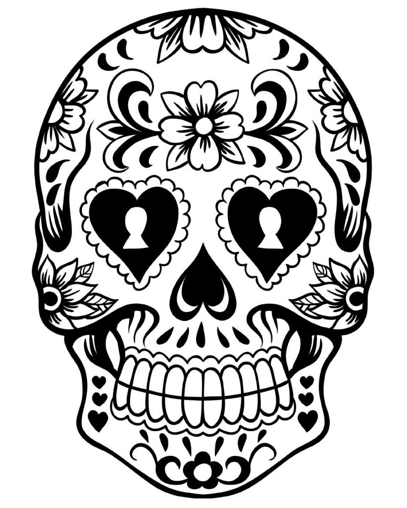 day of the dead free coloring pages