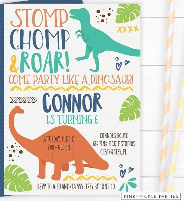 printable dinosaur invitation template