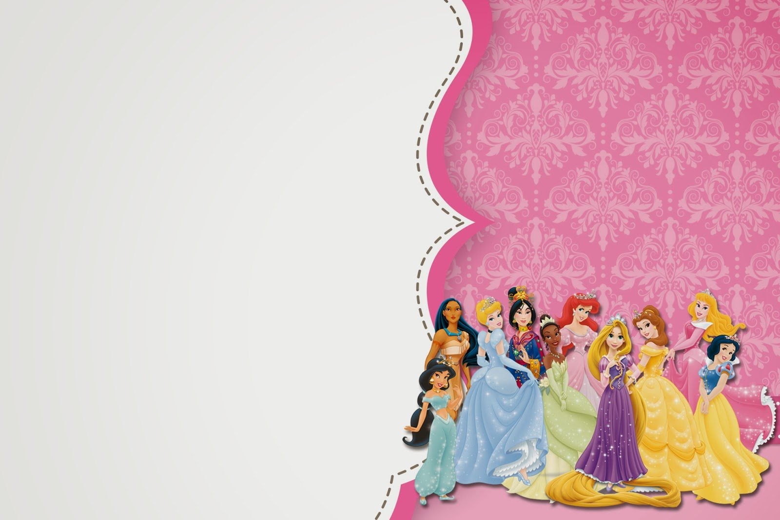 Free Printable Disney Princess Birthday Invitations Template FREE 