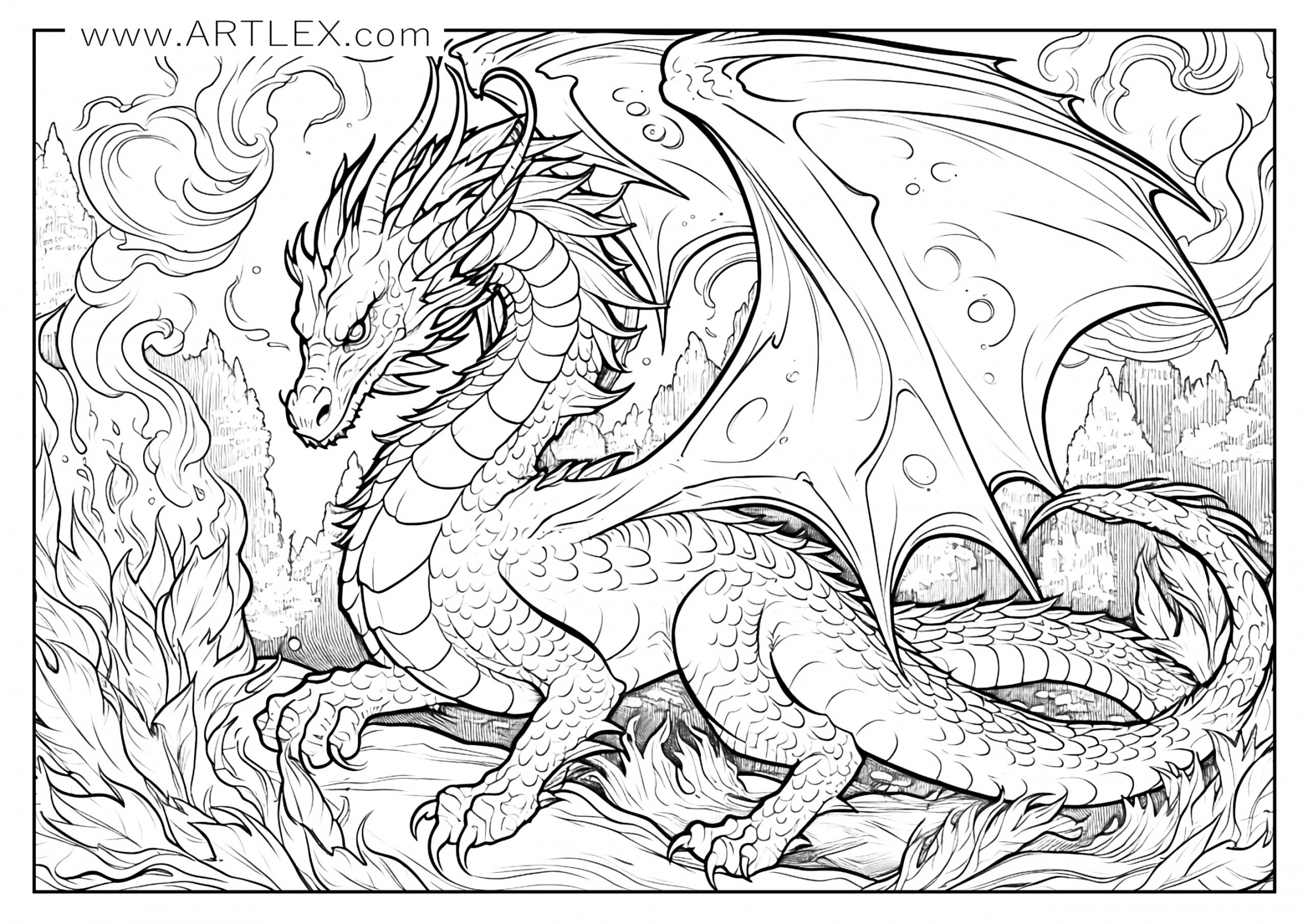 Free Printable Dragon Coloring Pages FREE Printable HQ