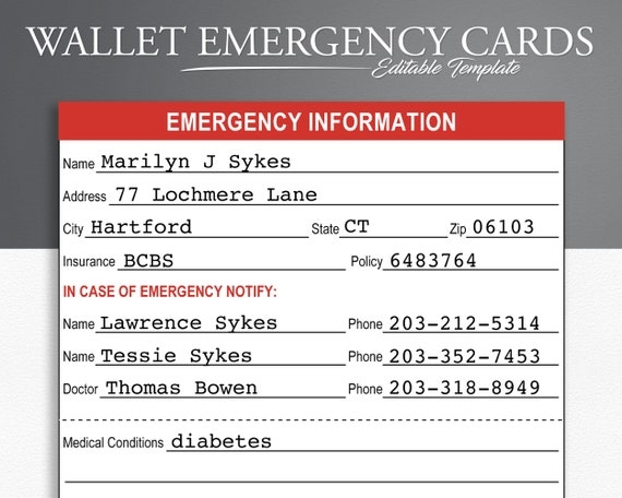 Free Printable Emergency Id Cards Download Free Printable Emergency Id 