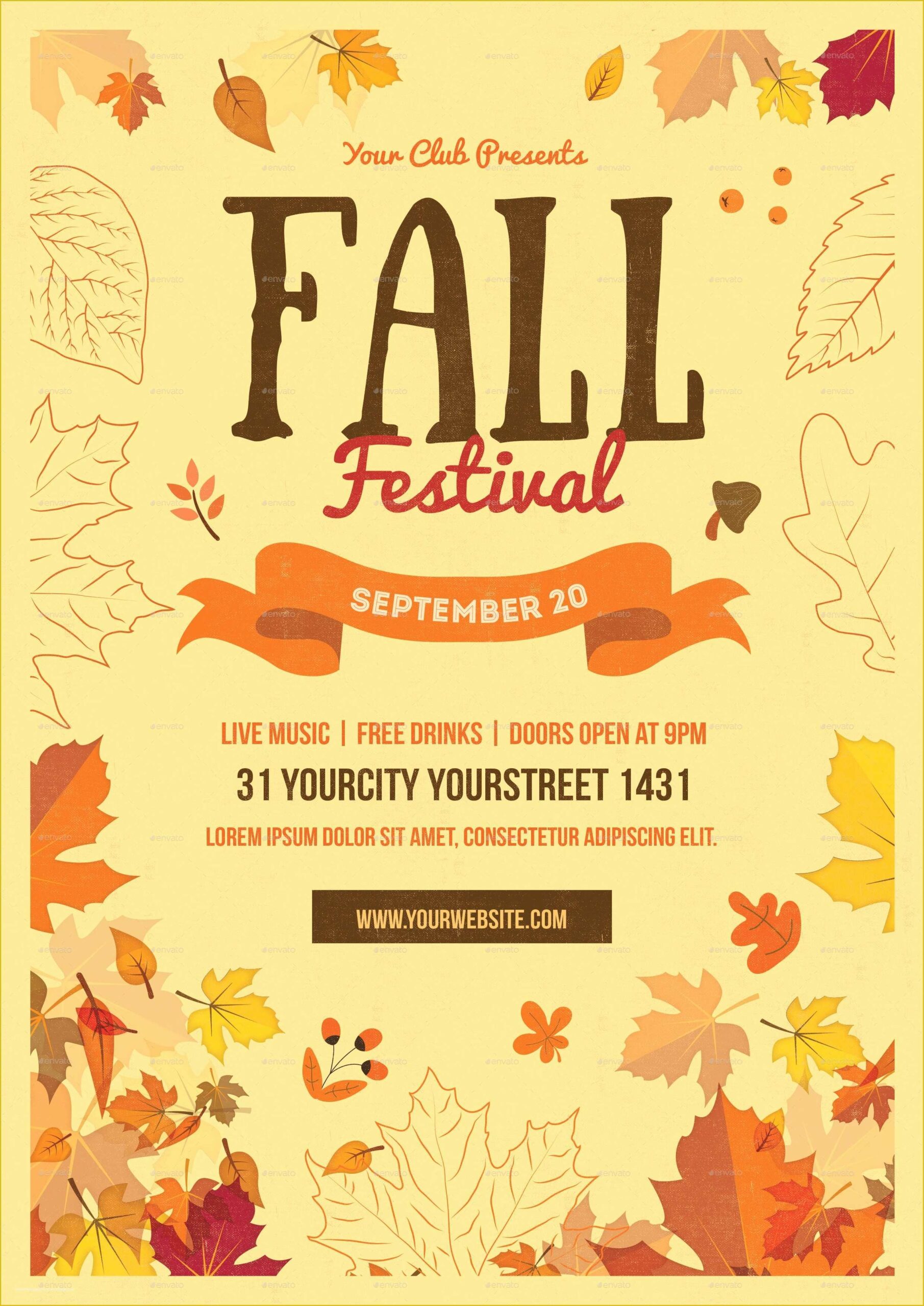 free printable fall festival flyer templates
