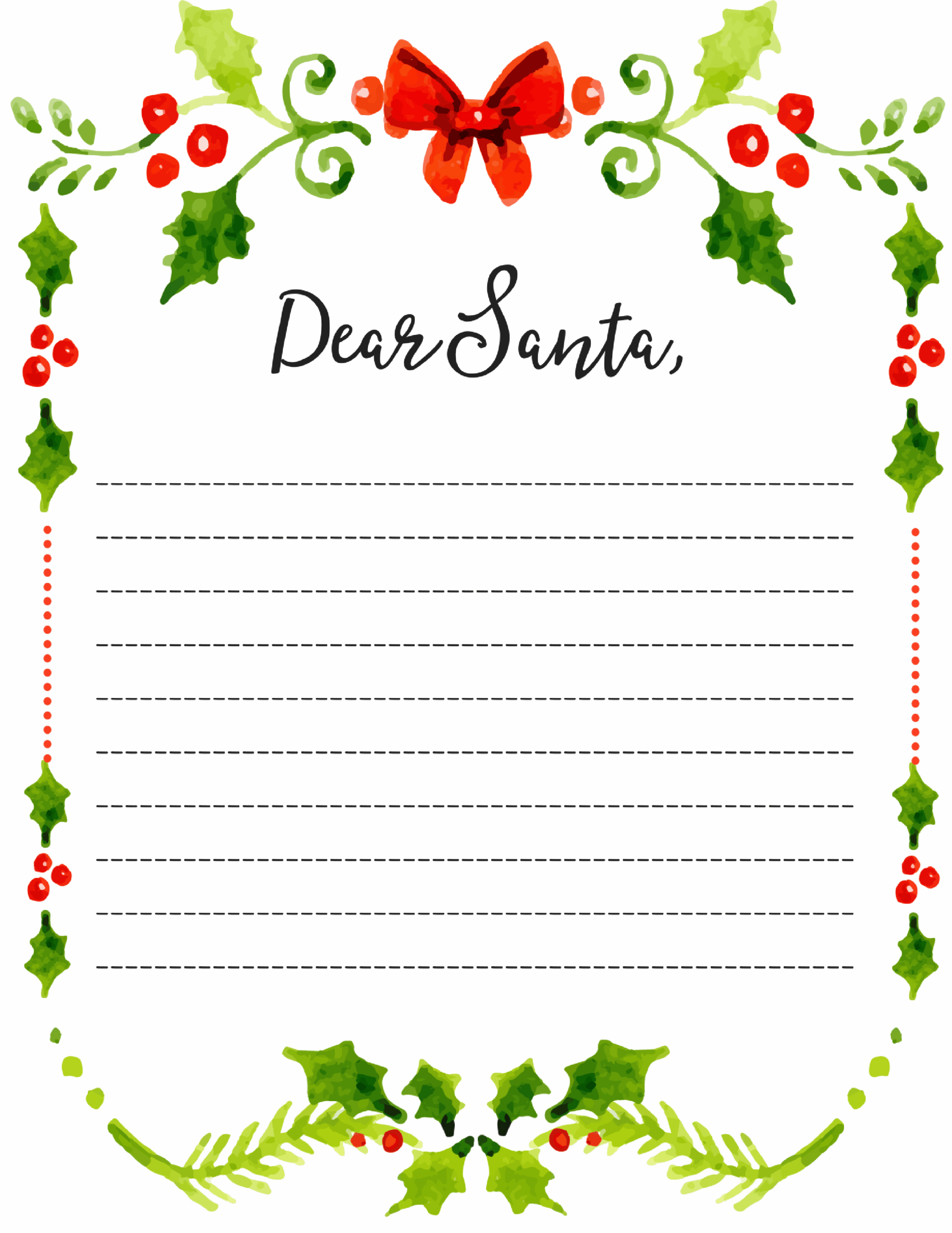 Free Printable Fill In Blank Letter To Santa Template Printable Templates