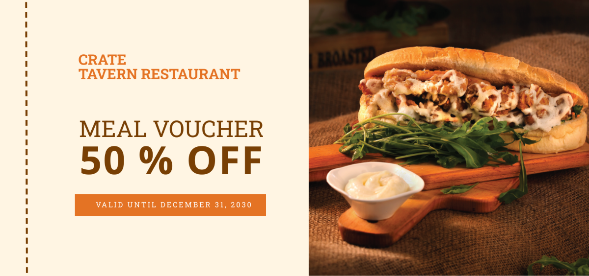 Free Printable Food Voucher Template To Edit Online