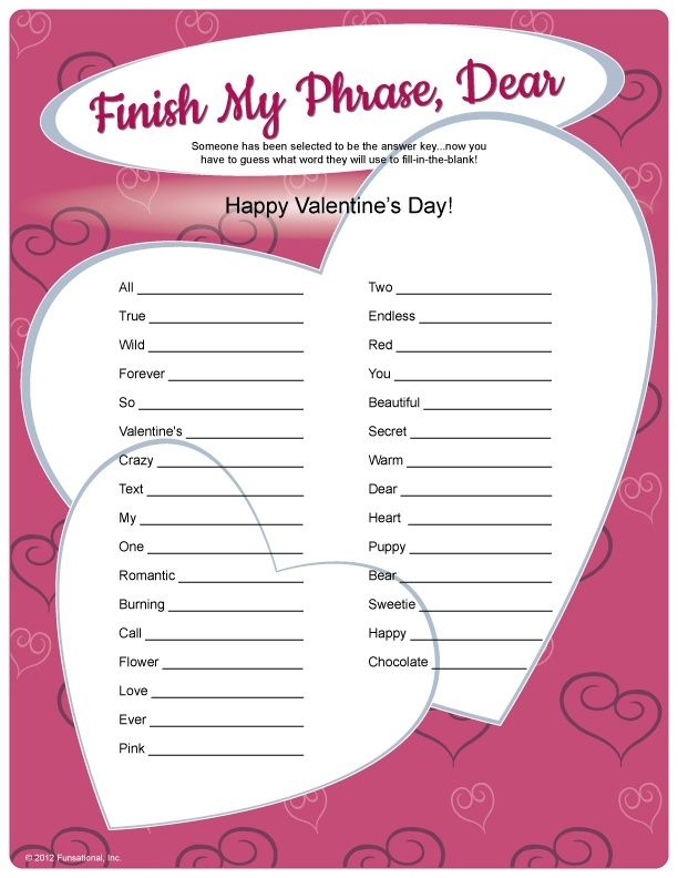 Free Printable Games For Couples Printable Calendars AT A GLANCE