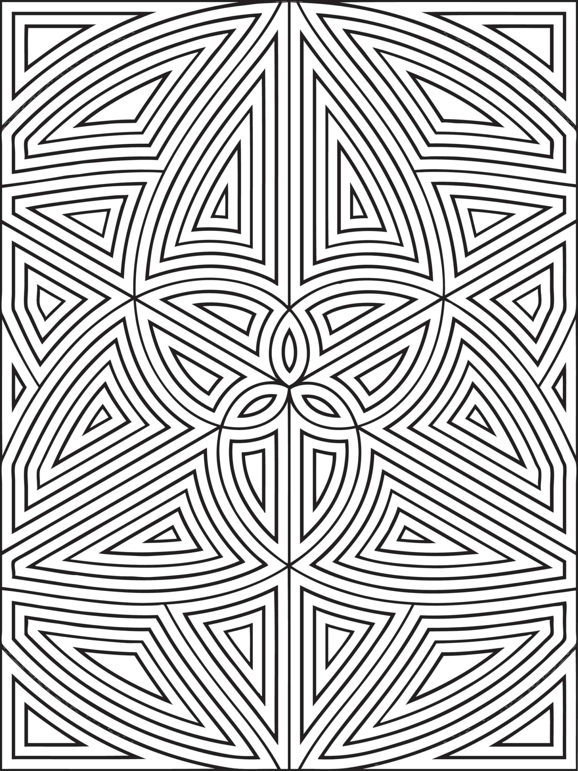 Geometric Coloring Book Pages