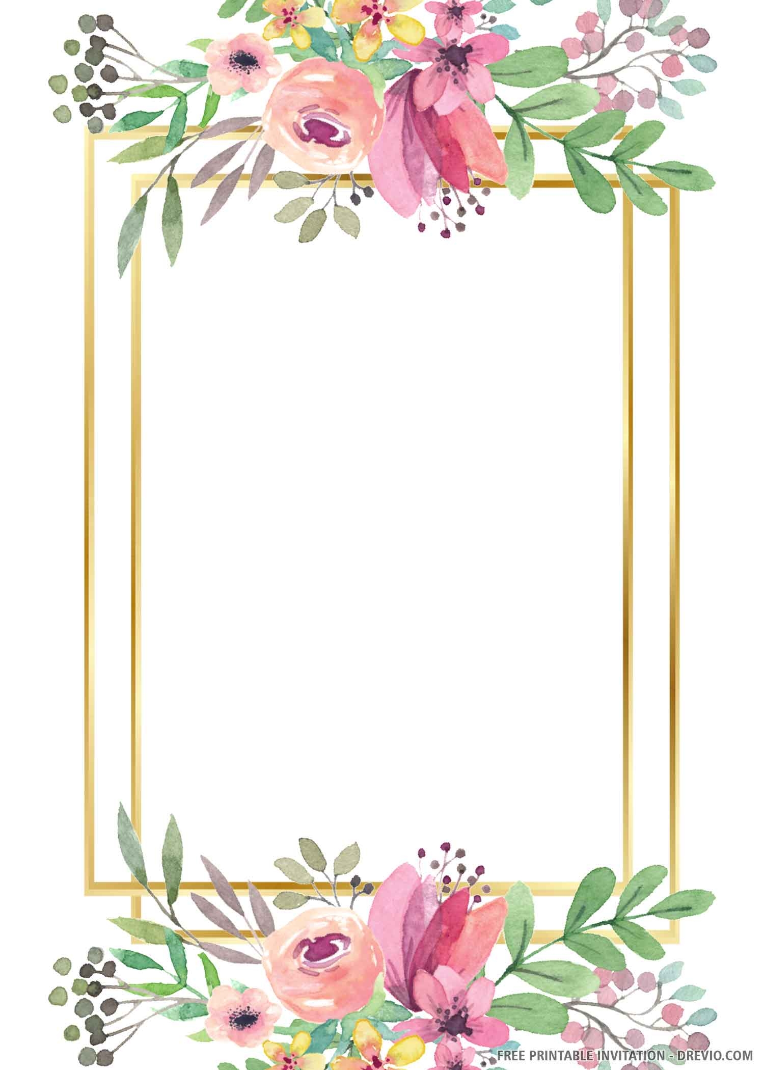 rose gold wedding invitation template free