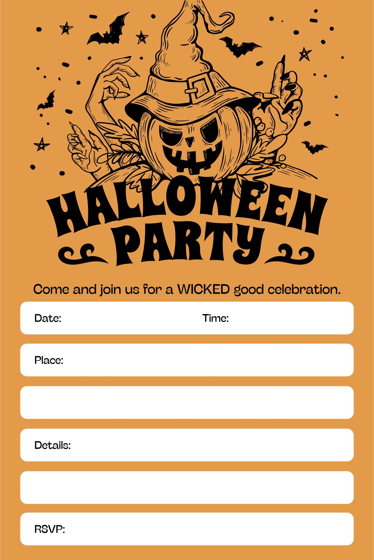 free printable halloween invitation template
