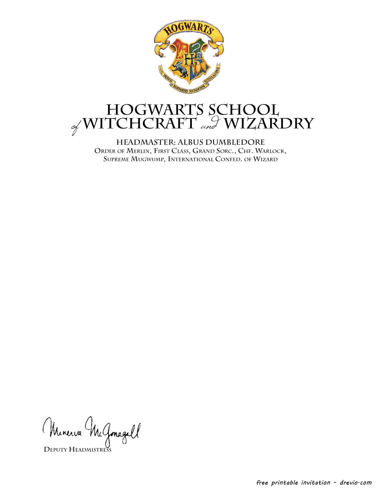 Free Printable Harry Potter Invitation Template Printable Templates