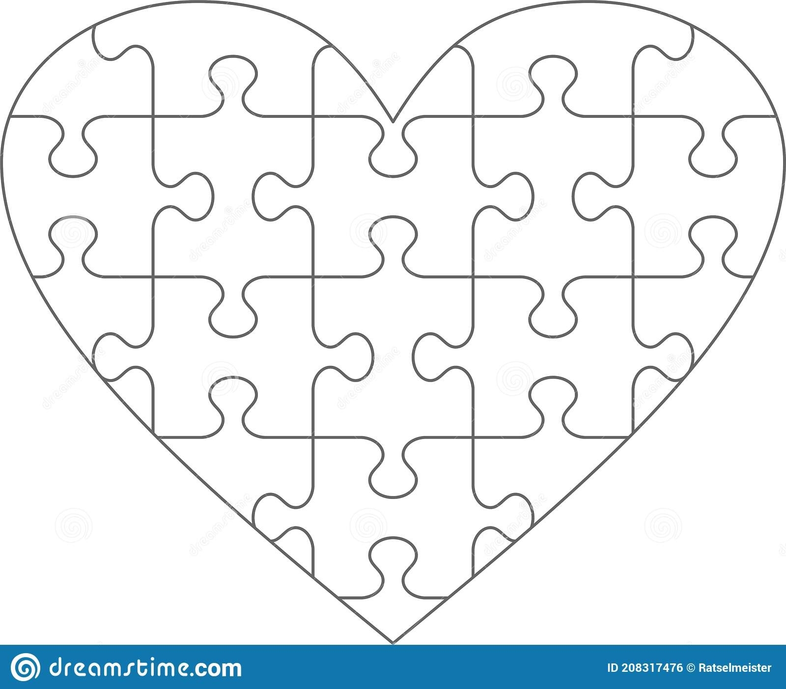 Free Printable Heart Puzzle Template Printables Template Free