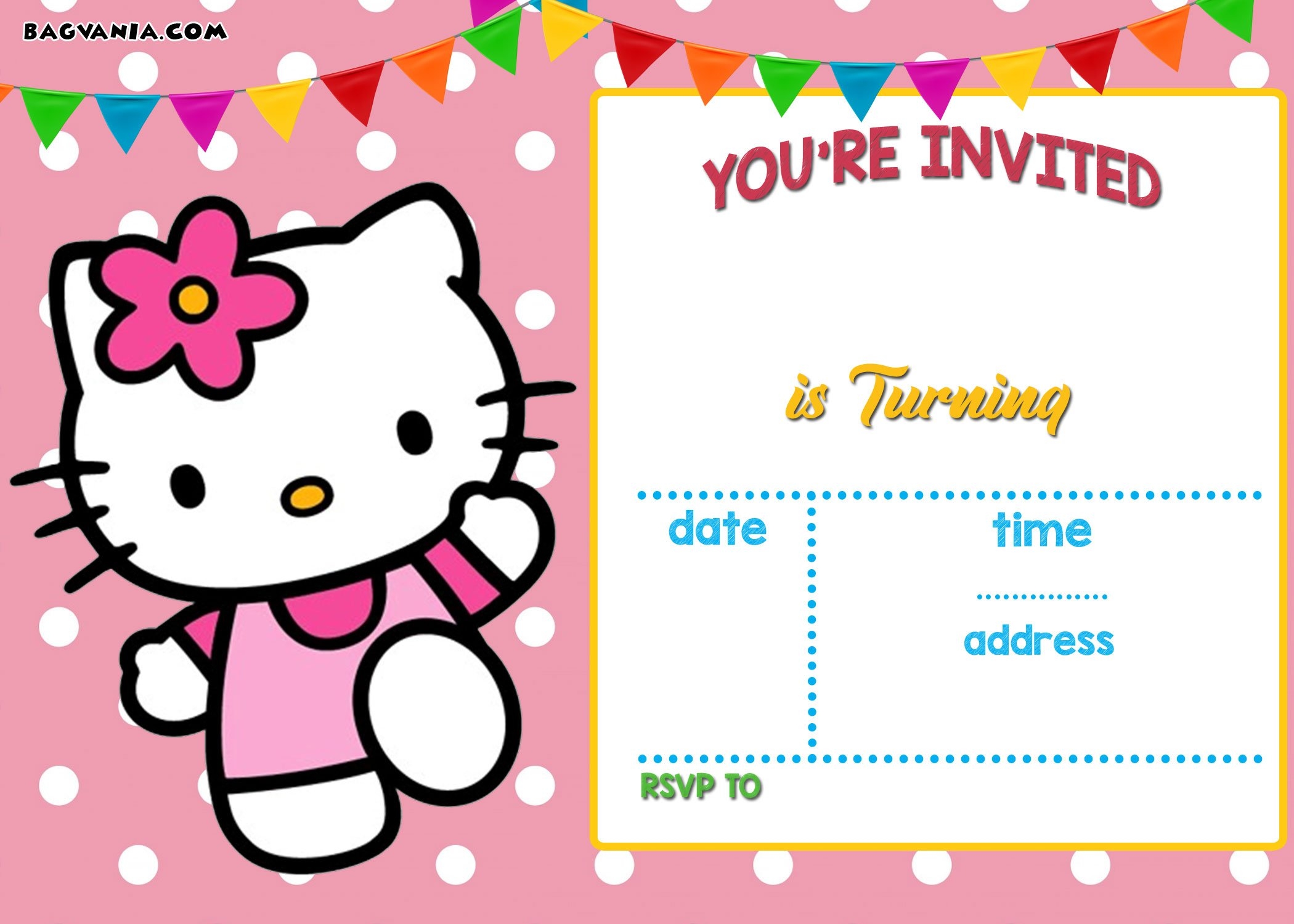 FREE Printable Hello Kitty Invitation Templates Theme Bagvania FREE