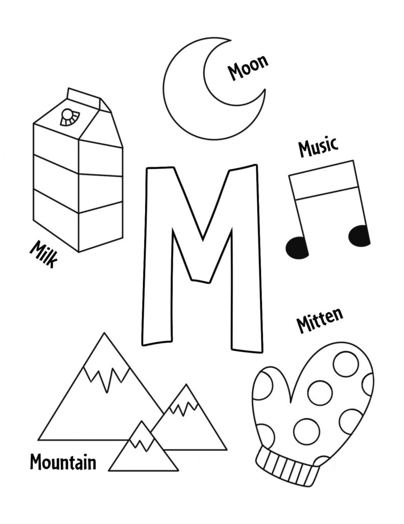 M Coloring Pages