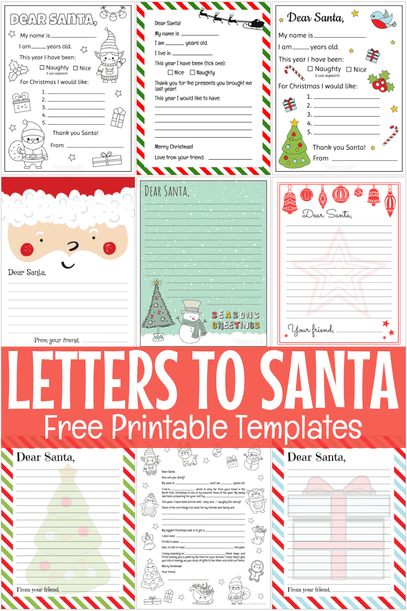 free printable from santa letter templates