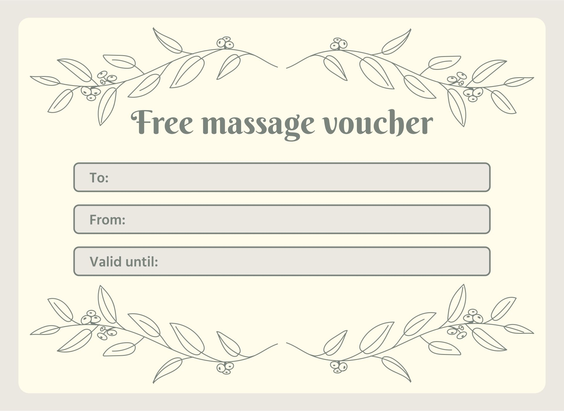Free Printable Massage Voucher Template Printables Template Free