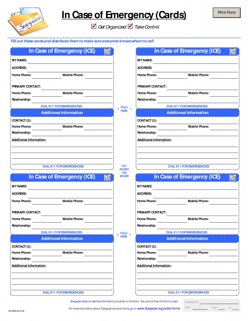 Free Printable Medical Wallet Card