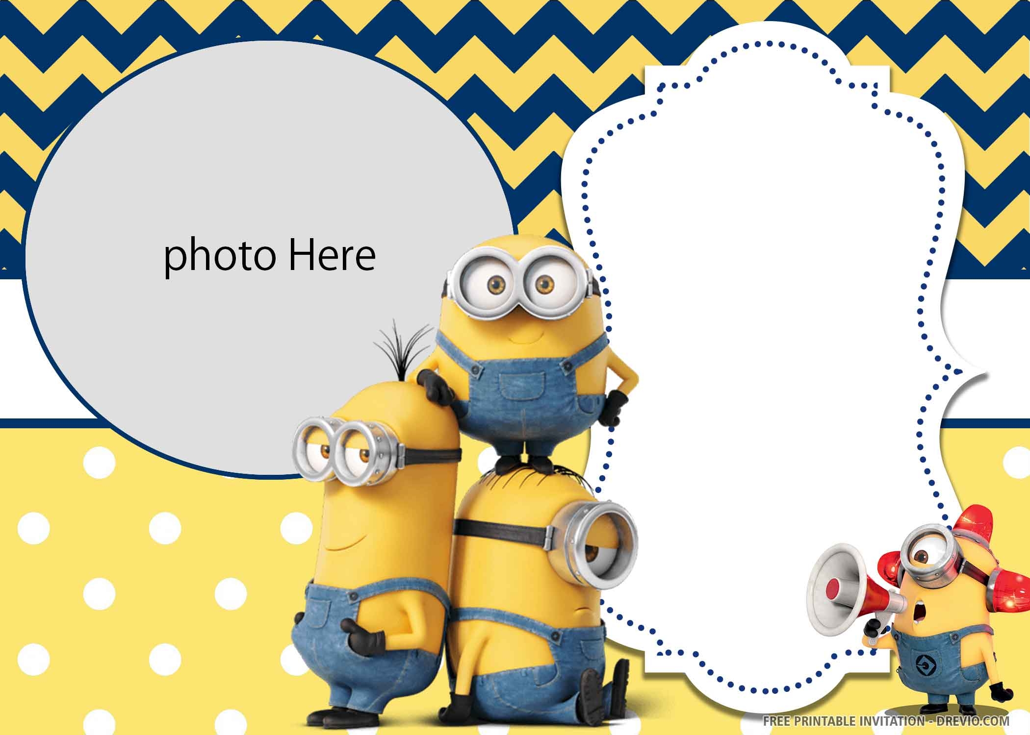 printable minion invitation template