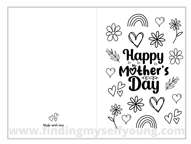 Free Printable Mother 39 s Day Colouring Card Finding Myself Young