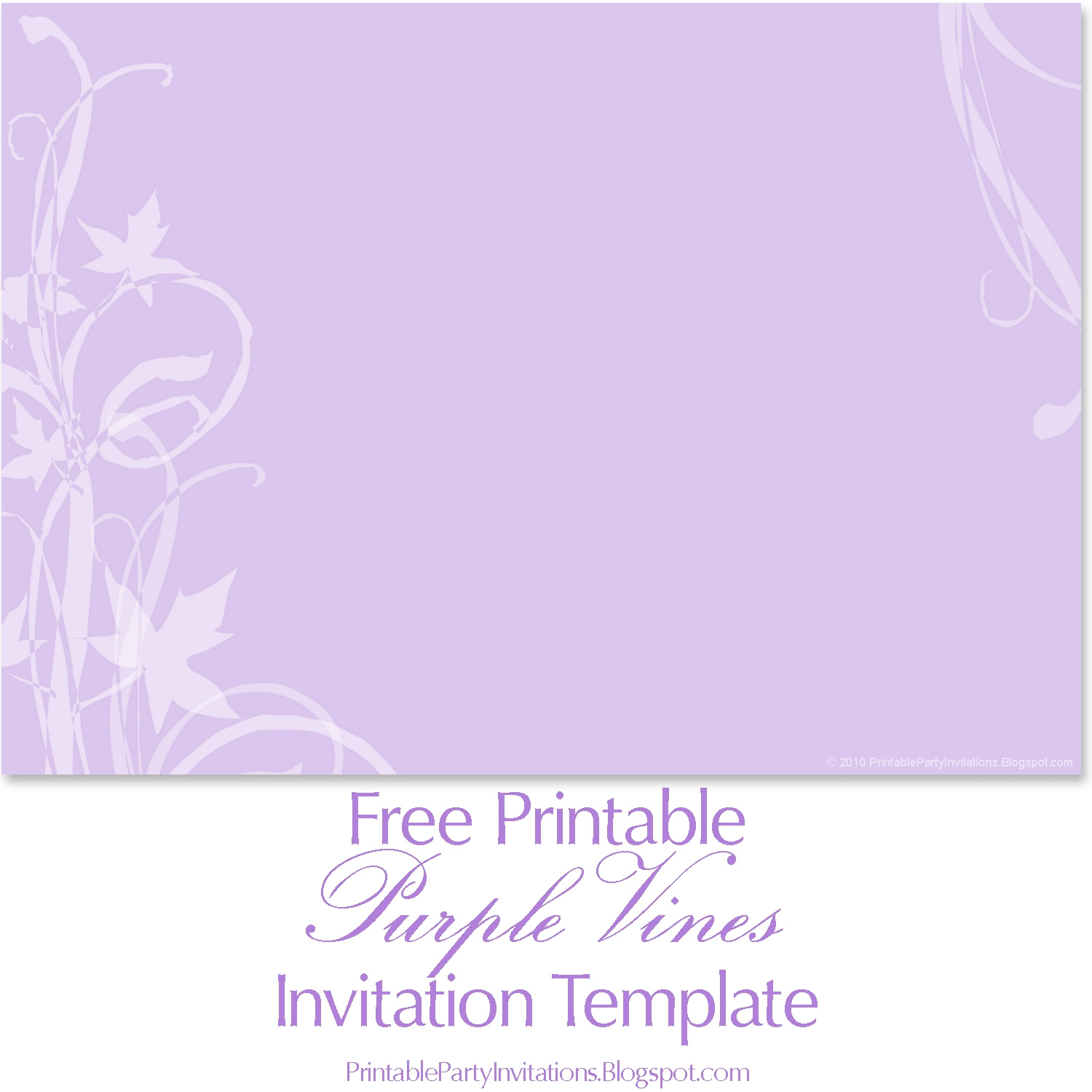 Free Printable Party Invitations Free Purple Wedding Invitation Template