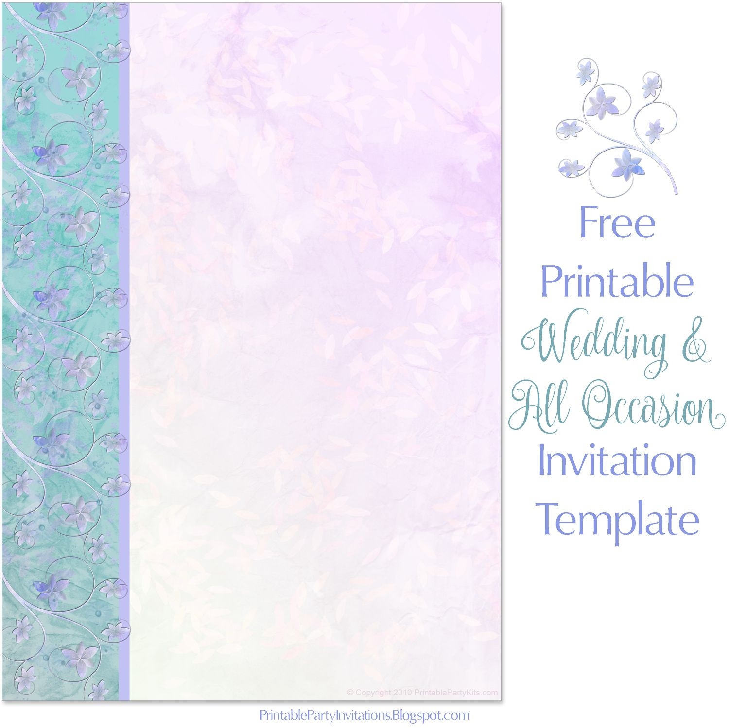 FREE Printable Pastel Floral Wedding Invitation Template Free 