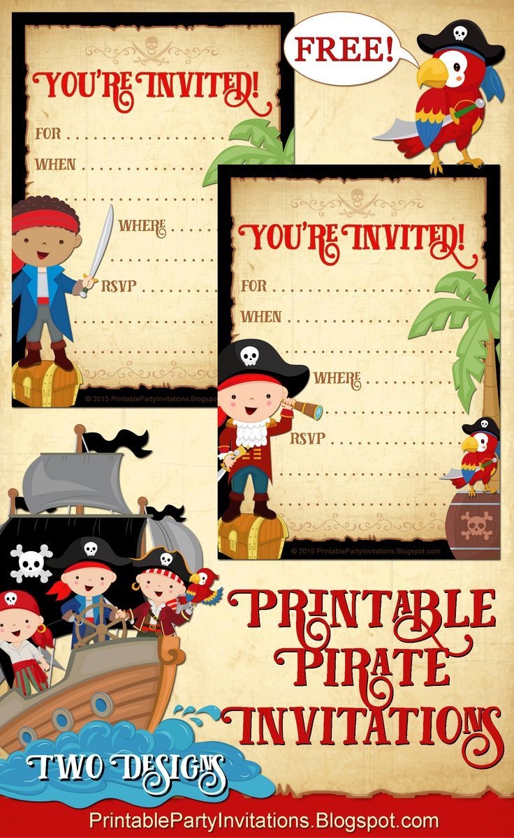 FREE Printable Pirate Invite Templates Pirate Invitations Pirate 