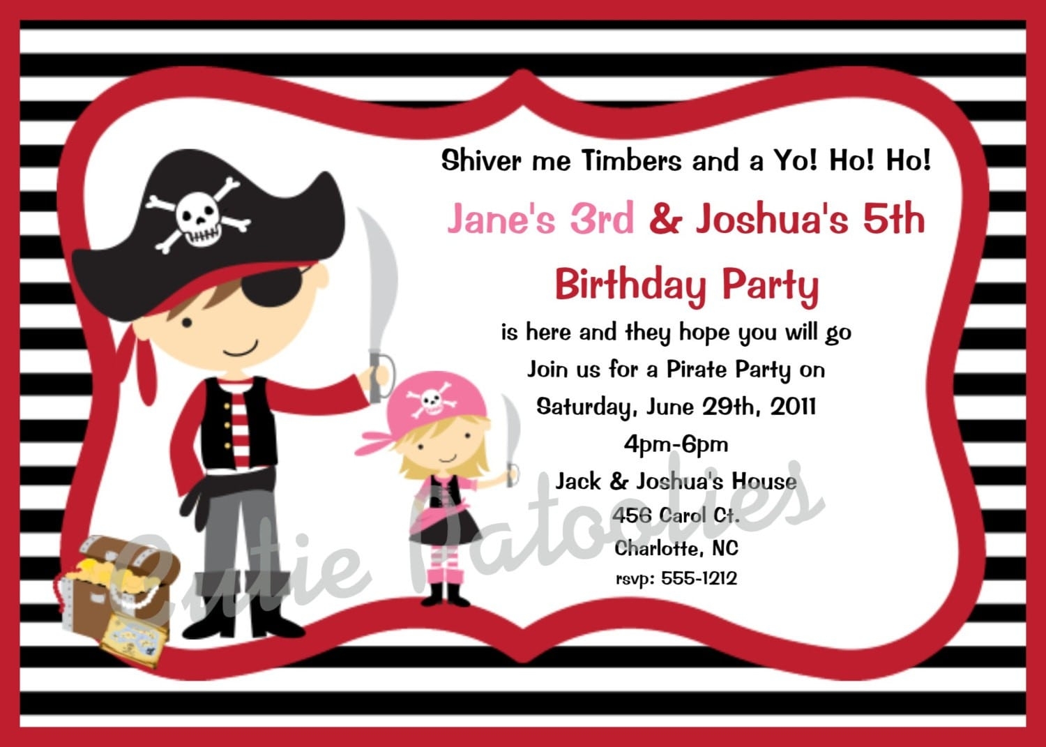 Free Printable Pirate Party Invitations Templates