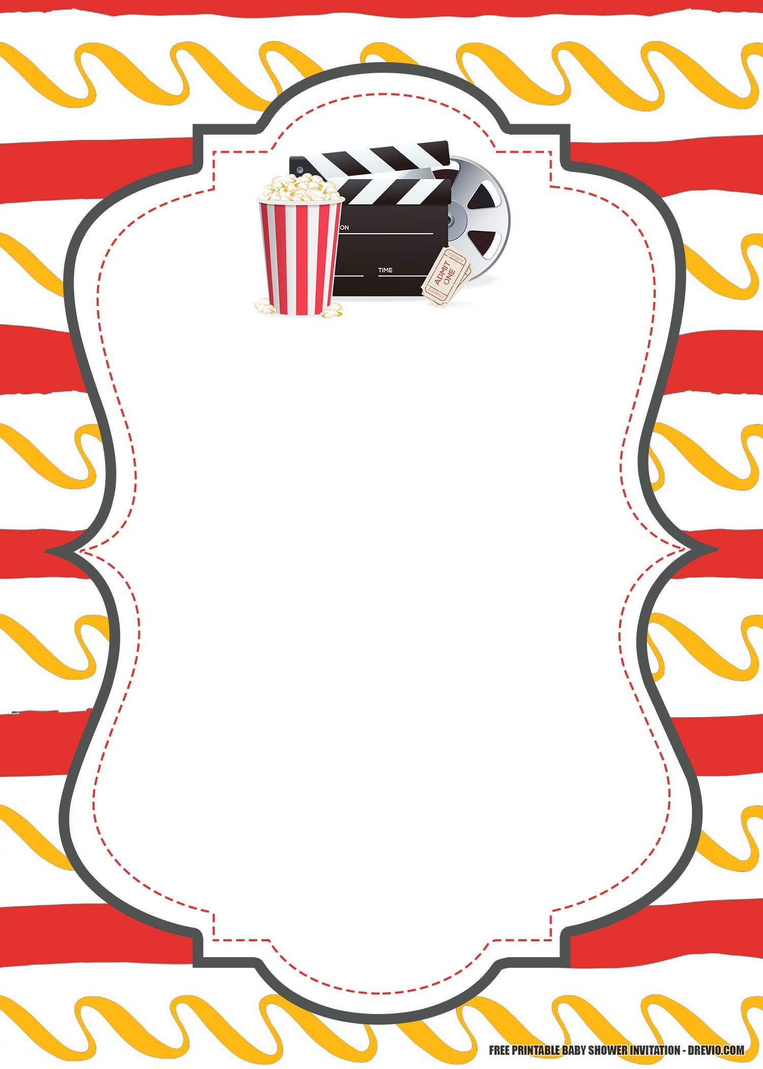  FREE PRINTABLE Popcorn Birthday Invitation Template Birthday 